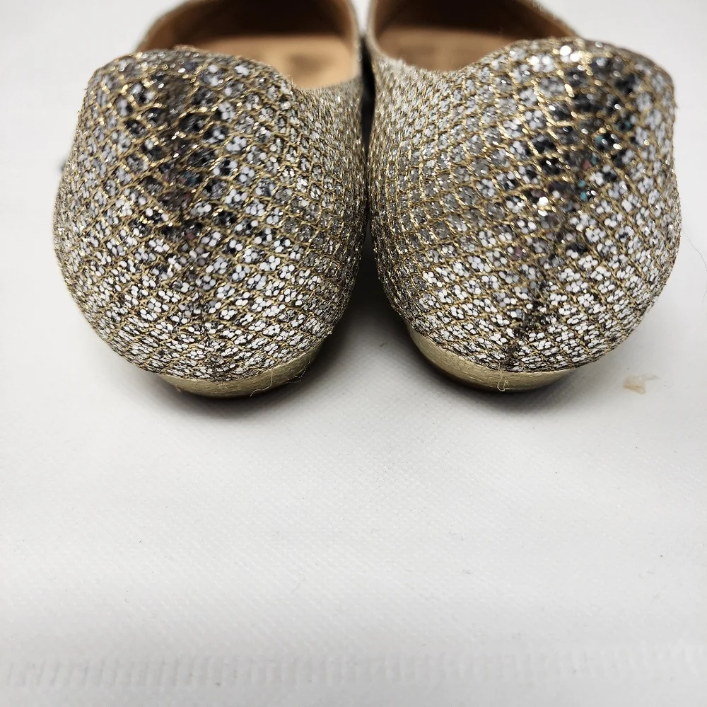 Jimmy Choo Silver Leather Flats 37